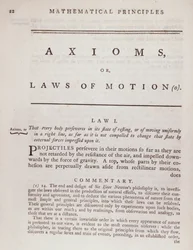 Axiome oder Bewegungsgesetze aus Band I der Mathematischen Prinzipien der Naturphilosophie von Sir Isaac Newton, 1777