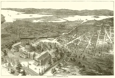 Ballonansicht von Washington, Mai 1861