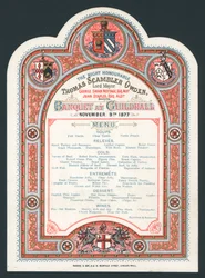Bankett in der Guildhall, 9. November 1877, Menü