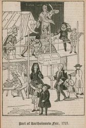 Bartholomäus-Jahrmarkt, 1721; Lee und Harpers Bude