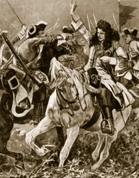 Schlacht von Malplaquet, 11. September 1709: Chevalier St. George verwundet während des Spanischen Erbfolgekriegs