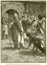 Becket vor seinen Feinden im Ratssaal von Northampton