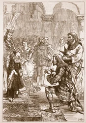 Verlobung der Prinzessin Isabella mit Richard, Illustration aus Cassells Illustrierter Geschichte Englands