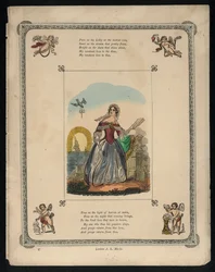 Vogel überbringt einer Frau einen Liebesbrief, Liebesgedicht