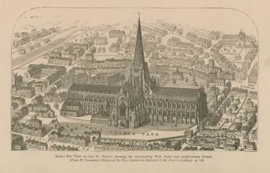 Vogelperspektive der alten St. Pauls Kathedrale