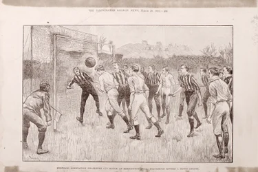 Blackburn Rovers gegen Nottingham County im Kennington Oval, aus The Illustrated Sporting and Dramatic News, 23. März 1891