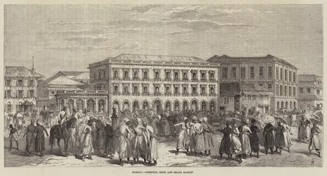 Bombay, Orientalische Bank und Aktienmarkt (Stich)