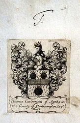 Exlibris von Thomas Cartwright (1671-1748) von Aynho