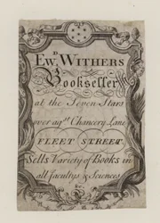 Buchhändler, Edward Withers, Visitenkarte