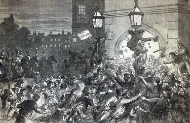 Brotaufstand am Eingang zum House of Commons im Jahr 1815
