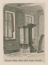 Bunyans Kanzel, Palace Yard Chapel, Lambeth