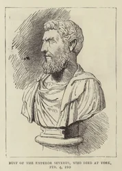 Büste des Kaisers Severus, der am 4. Februar 210 in York starb (Stich)