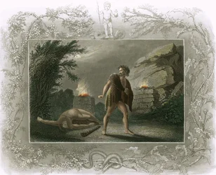 Kain hat gerade Abel erschlagen