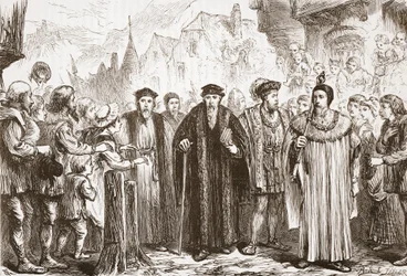 Calvin kehrt nach Genf zurück, Illustration aus Die Geschichte des Protestantismus von James Aitken Wylie, veröffentlicht 1878