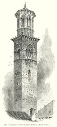 Campanile, Palazzo Scaligeri, Verona (Gravur)