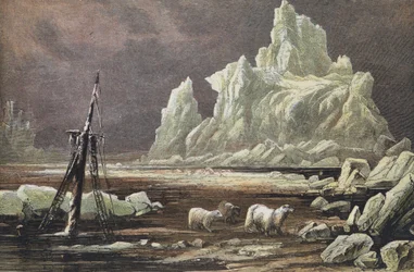 Kap Omman, Nordsibirien (farbiger Stich)