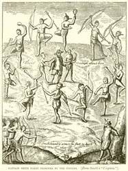 Captain Smith von den Indianern gefangen genommen