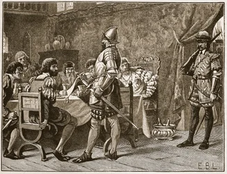 Gefangennahme der FitzGeralds, Illustration aus Cassells Illustrierter Geschichte Englands