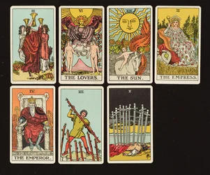 Karten aus einem Tarotspiel, um 1809