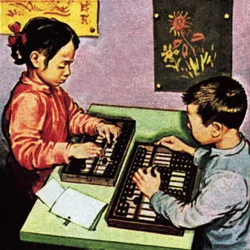 Kinder benutzen Abakus