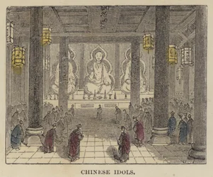 Chinesische Idole (kolorierte Gravur)