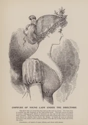 Frisur einer jungen Dame unter dem Direktorium (Gravur)