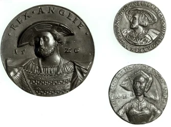 Münzen mit Darstellungen von Heinrich VIII. und Anne Boleyn