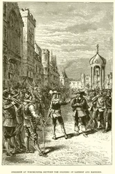 Zusammenstoß in Westminster zwischen den Soldaten von Lambert und Haselrig