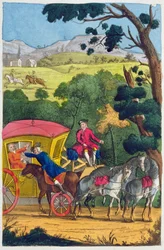 Colonel Jack beraubt Mary Smith im Maidenhead Thicket, Illustration aus den Lives and Adventures of the Most Celebrated Highwaymen and Street Robbers... veröffentlicht 1822