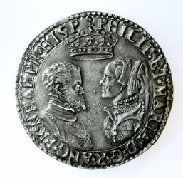 Gedenkschilling zur Hochzeit von Philipp II. von Spanien (1527-98) und Maria I. von England (1516-58) 1554