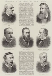 Kommissare der Kolonial- und Indien-Ausstellung (Gravur)