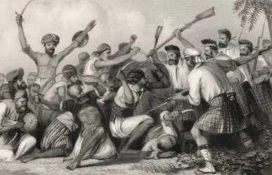 Konflikt mit den Ghazees vor Bareilly am 6. Mai 1858, aus 