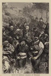 Konvoi kommunistischer Gefangener in Versailles (Gravur)