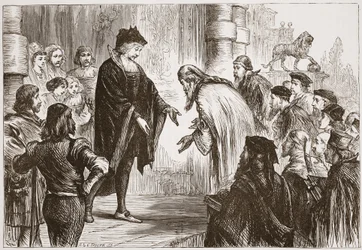 Cosmo I empfängt seine Freunde und Klienten, Illustration aus Die Geschichte des Protestantismus von James Aitken Wylie, veröffentlicht 1878