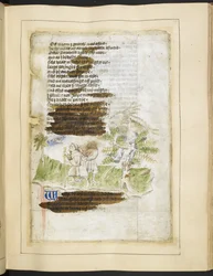 Cotton MS Tiberius A. VII fol.49 Eine Personifikation der Nekromantie