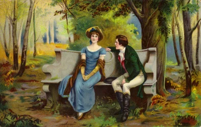 Paar sitzt auf einem Liebessitz