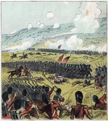 Krimkrieg (1853-1856): Die Schlacht an der Alma zwischen der russischen Armee und einer britisch-französisch-türkischen Koalition am 20.09.1854. 