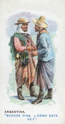Übliche Begrüßung in Argentinien, 1907
