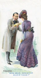 Übliche Begrüßung in Frankreich, 1907