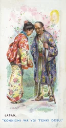 Übliche Begrüßung in Japan, 1907
