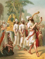 David vor der Bundeslade