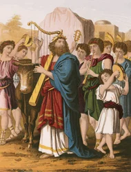 David spielt vor der Bundeslade