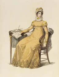 Tageskleid, Modeplatte aus Ackermanns Repository of Arts