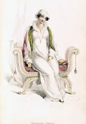 Tageskleid, Modeplatte aus Ackermanns Repository of Arts