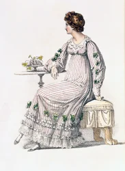 Tageskleid, Modeplatte aus Ackermanns Repository of Arts