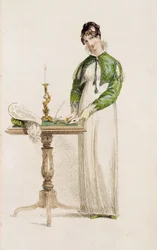 Tageskleid, Modeplatte aus Ackermanns Repository of Arts