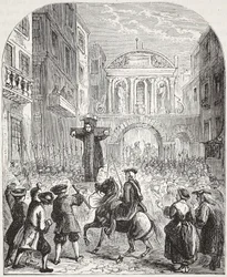 Defoe am Pranger am Temple Bar