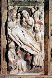 Kreuzabnahme, Polyptychon der Passion (Alabasterrelief)