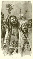 Derwische in Ekstase durchbohren ihre Wangen