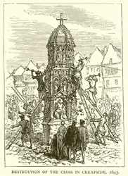 Zerstörung des Kreuzes in Cheapside, 1643